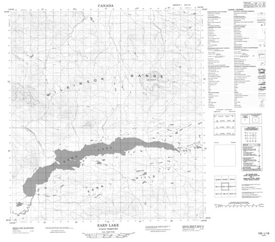 Earn Lake Topographic Paper Map 105L16 at 1:50,000 scale