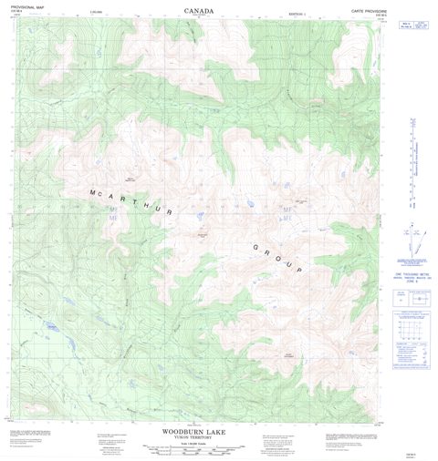 Woodburn Lake Topographic Paper Map 105M04 at 1:50,000 scale