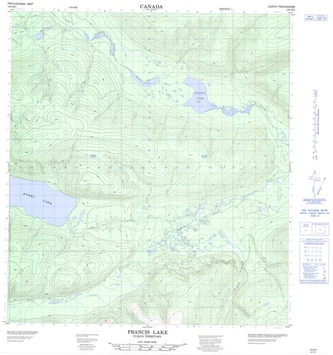 Francis Lake Topographic Paper Map 105M05 at 1:50,000 scale