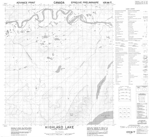 Highland Lake Topographic Paper Map 105M07 at 1:50,000 scale
