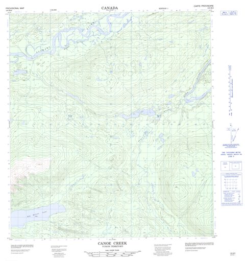 Canoe Creek Topographic Paper Map 105M08 at 1:50,000 scale