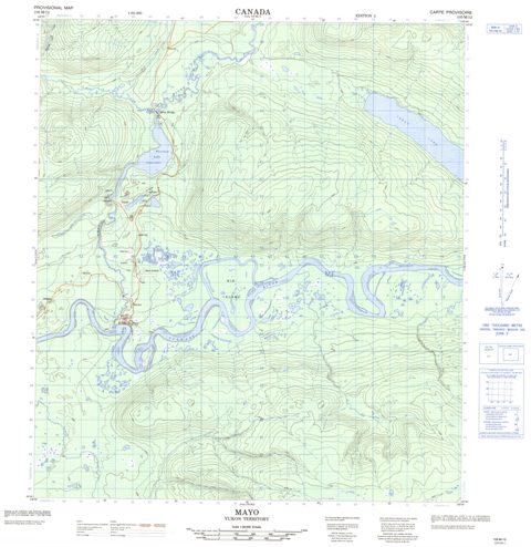 Mayo Topographic Paper Map 105M12 at 1:50,000 scale