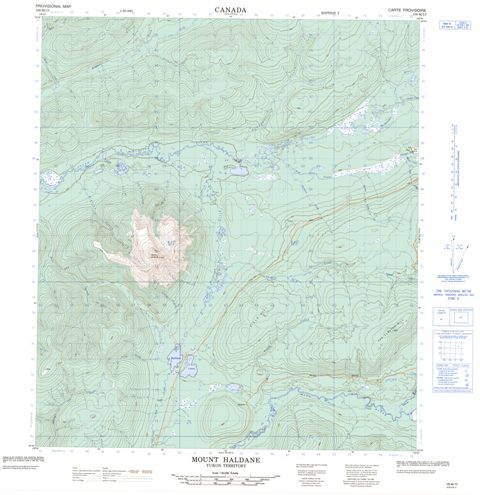 Mount Haldane Topographic Paper Map 105M13 at 1:50,000 scale