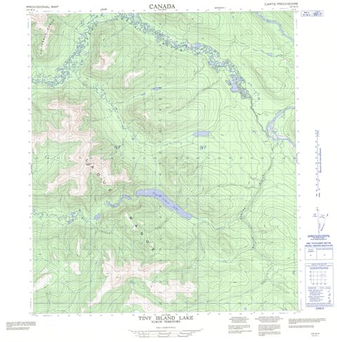 Tiny Island Lake Topographic Paper Map 105M16 at 1:50,000 scale