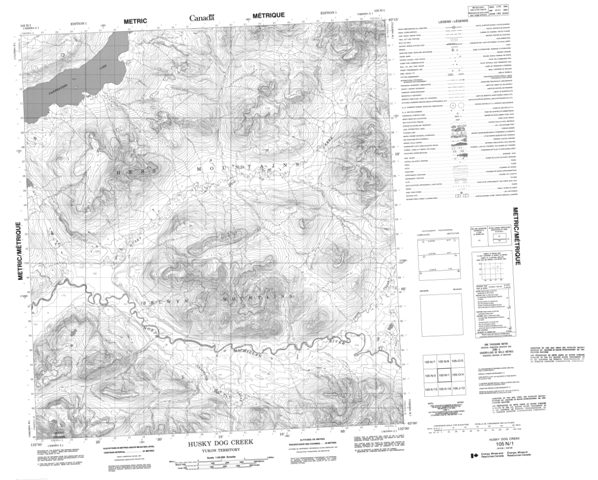 Husky Dog Creek Topographic Paper Map 105N01 at 1:50,000 scale