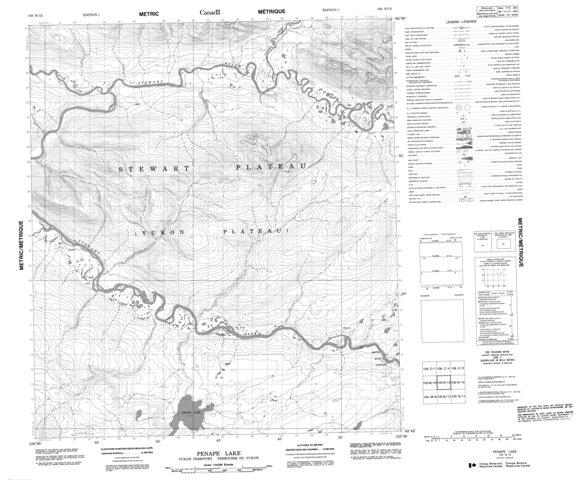 Penape Lake Topographic Paper Map 105N13 at 1:50,000 scale