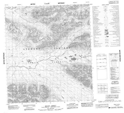 Mount Ortell Topographic Paper Map 105N15 at 1:50,000 scale