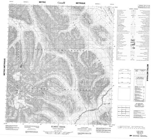 Elmer Creek Topographic Paper Map 105O10 at 1:50,000 scale