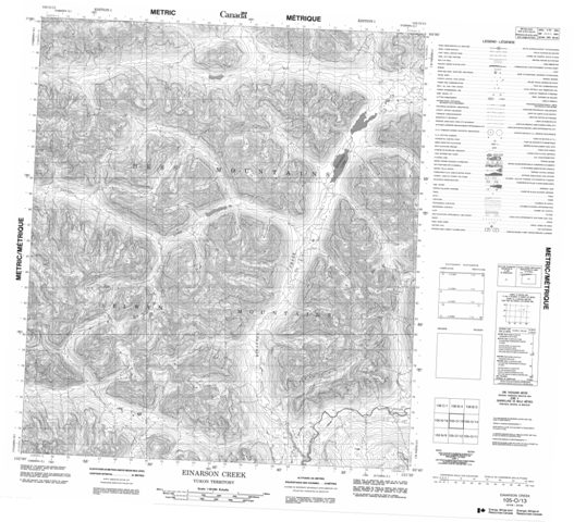 Einarson Creek Topographic Paper Map 105O13 at 1:50,000 scale