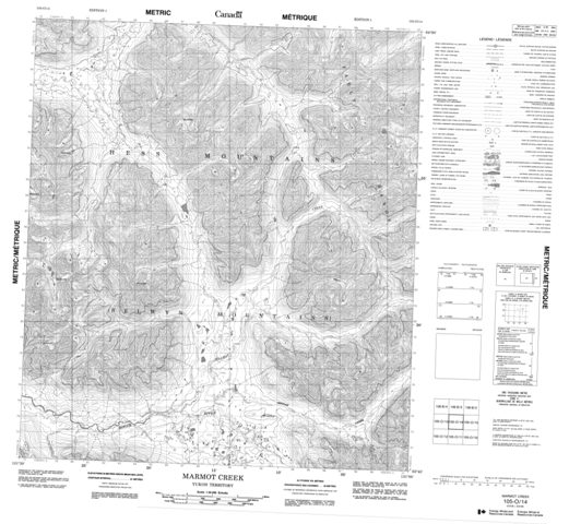 Marmot Creek Topographic Paper Map 105O14 at 1:50,000 scale