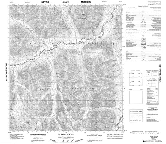 Sekwi Canyon Topographic Paper Map 105P07 at 1:50,000 scale