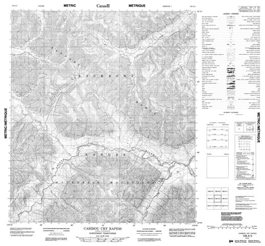 Caribou Cry Rapids Topographic Paper Map 106A03 at 1:50,000 scale