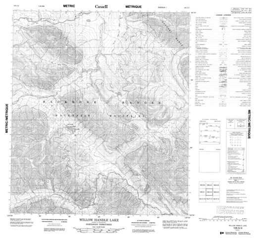 Willow Handle Lake Topographic Paper Map 106A04 at 1:50,000 scale