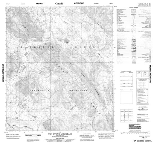 Ten Stone Mountain Topographic Paper Map 106A07 at 1:50,000 scale