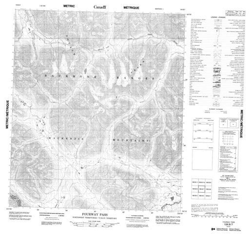 Fourway Pass Topographic Paper Map 106B07 at 1:50,000 scale