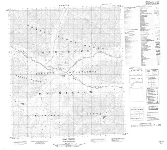 Goz Creek Topographic Paper Map 106C07 at 1:50,000 scale