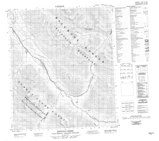 Reptile Creek Topographic Paper Map 106C09 at 1:50,000 scale