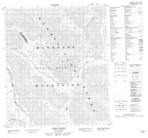Corn Creek Topographic Paper Map 106C11 at 1:50,000 scale