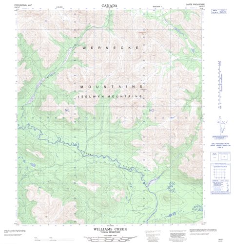 Williams Creek Topographic Paper Map 106D07 at 1:50,000 scale