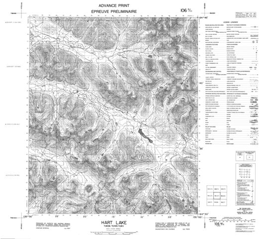 Hart Lake Topographic Paper Map 106D11 at 1:50,000 scale