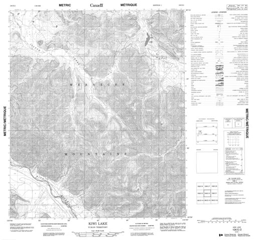 Kiwi Lake Topographic Paper Map 106E02 at 1:50,000 scale