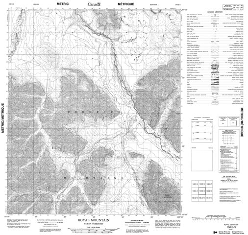 Royal Mountain Topographic Paper Map 106E03 at 1:50,000 scale