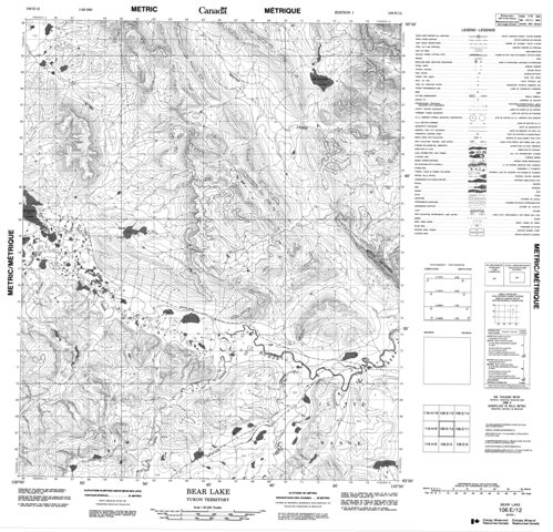 Bear Lake Topographic Paper Map 106E12 at 1:50,000 scale