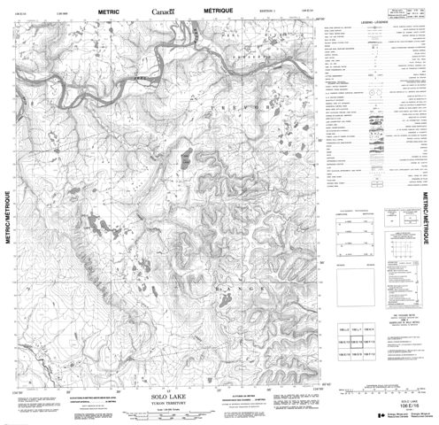Solo Lake Topographic Paper Map 106E16 at 1:50,000 scale