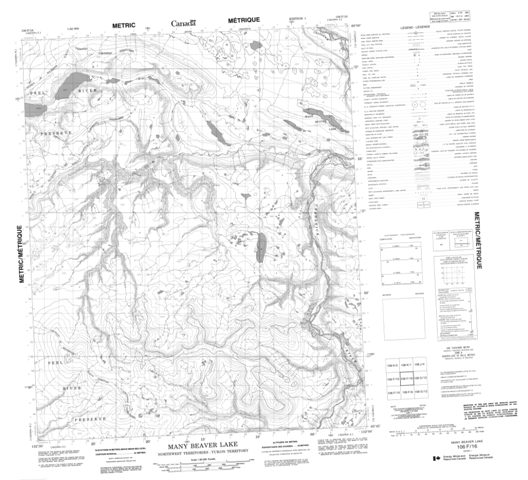 Many Beaver Lake Topographic Paper Map 106F16 at 1:50,000 scale