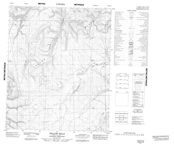 Yellow Hills Topographic Paper Map 106G10 at 1:50,000 scale