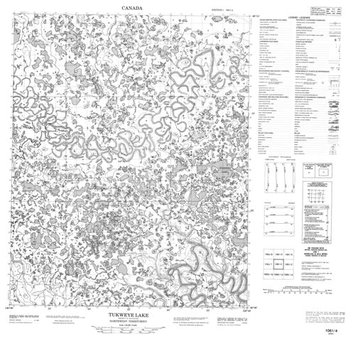 Tukweye Lake Topographic Paper Map 106I04 at 1:50,000 scale
