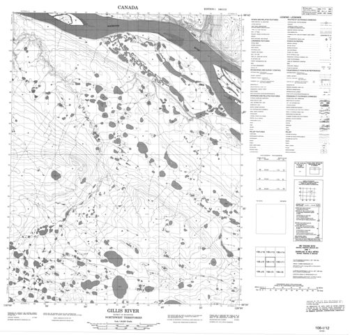 Gillis River Topographic Paper Map 106I12 at 1:50,000 scale
