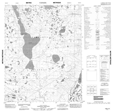 No Title Topographic Paper Map 106I15 at 1:50,000 scale