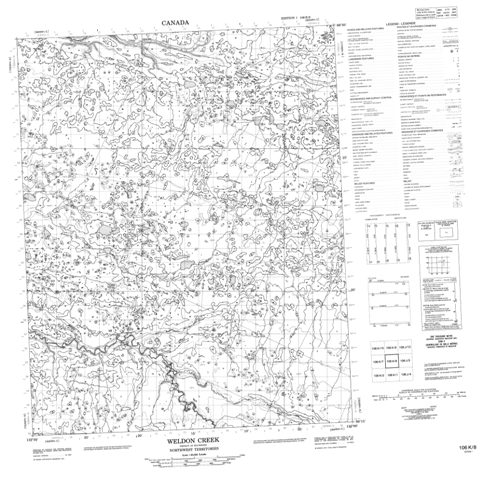 Weldon Creek Topographic Paper Map 106K08 at 1:50,000 scale