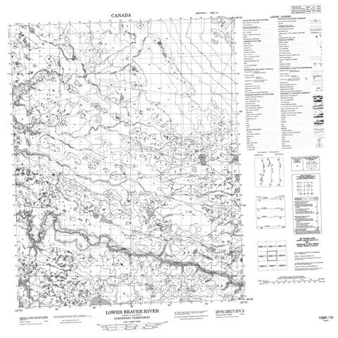 Lower Beaver River Topographic Paper Map 106K10 at 1:50,000 scale