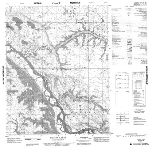 Seguin Lakes Topographic Paper Map 106L09 at 1:50,000 scale