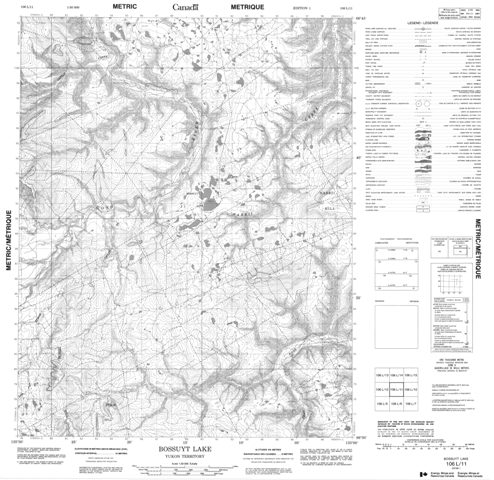 Bossuyt Lake Topographic Paper Map 106L11 at 1:50,000 scale