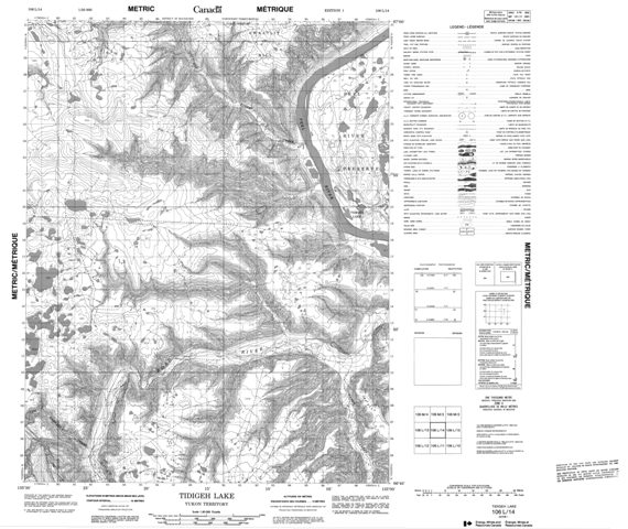 Tidigeh Lake Topographic Paper Map 106L14 at 1:50,000 scale