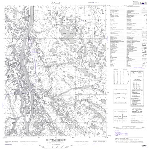 Fort Mcpherson Topographic Paper Map 106M07 at 1:50,000 scale