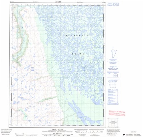 Husky Lake Topographic Paper Map 106M11 at 1:50,000 scale