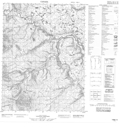No Title Topographic Paper Map 106M12 at 1:50,000 scale
