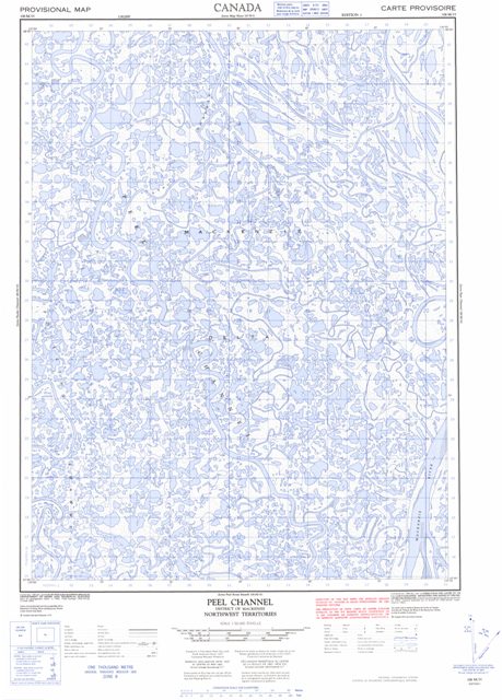 Peel Channel Topographic Paper Map 106M15 at 1:50,000 scale