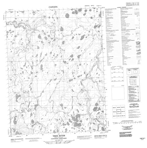 Tree River Topographic Paper Map 106N01 at 1:50,000 scale