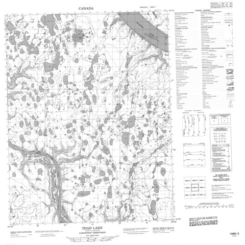 Thad Lake Topographic Paper Map 106N03 at 1:50,000 scale