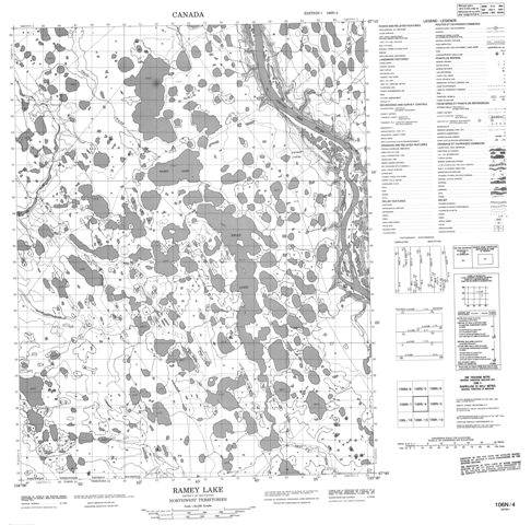 Ramey Lake Topographic Paper Map 106N04 at 1:50,000 scale