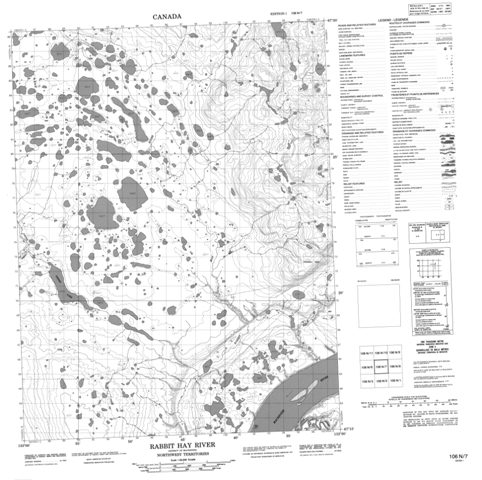 Rabbit Hay River Topographic Paper Map 106N07 at 1:50,000 scale