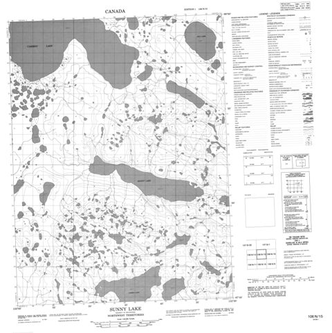 Sunny Lake Topographic Paper Map 106N15 at 1:50,000 scale