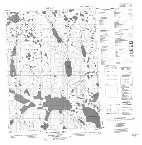Wood Bridge Lake Topographic Paper Map 106N16 at 1:50,000 scale