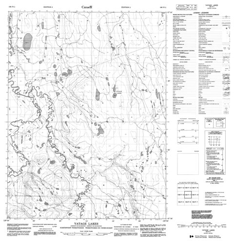 Yatage Lakes Topographic Paper Map 106P11 at 1:50,000 scale