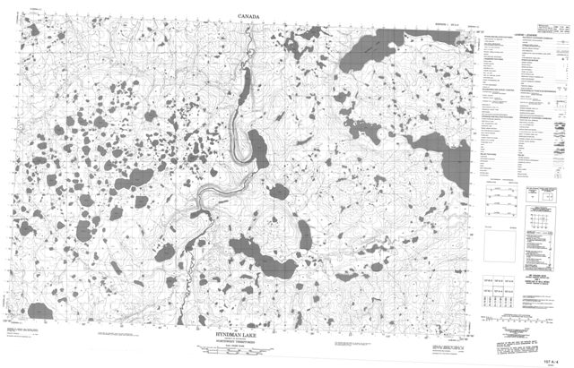 Hyndman Lake Topographic Paper Map 107A04 at 1:50,000 scale